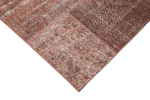 Kirk Yama Brown Patchwork Cotton Wool Handmade Area Rug 6'6'' x 9'10''