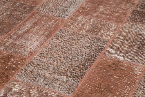 Kirk Yama Brown Patchwork Cotton Wool Handmade Area Rug 6'6'' x 9'10''