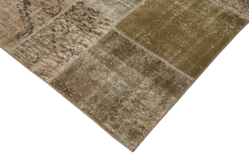 Kirk Yama Brown Patchwork Cotton Wool Handmade Area Rug 6'6'' x 9'10''