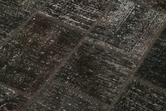 Kirk Yama Black Patchwork Cotton Wool Handmade Area Rug 4'6'' x 6'7''