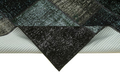 Kirk Yama Black Patchwork Cotton Wool Handmade Area Rug 4'9'' x 6'7''
