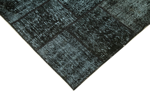 Kirk Yama Black Patchwork Cotton Wool Handmade Area Rug 4'9'' x 6'8''