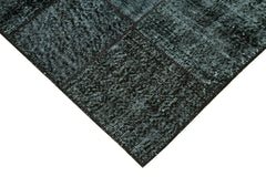 Kirk Yama Black Patchwork Cotton Wool Handmade Area Rug 4'5'' x 6'8''