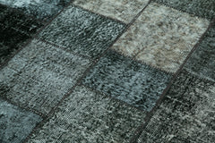 Kirk Yama Black Patchwork Cotton Wool Handmade Area Rug 4'5'' x 6'8''