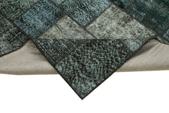 Kirk Yama Black Patchwork Cotton Wool Handmade Area Rug 4'5'' x 6'8''