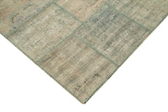 Kirk Yama Grey Patchwork Cotton Wool Handmade Area Rug 4'7'' x 6'9''