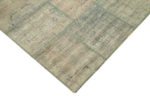 Kirk Yama Grey Patchwork Cotton Wool Handmade Area Rug 4'7'' x 6'9''