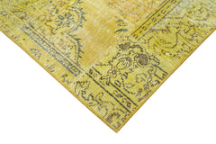 Kirk Yama Yellow Patchwork Cotton Wool Handmade Area Rug 4'0'' x 5'9''