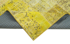 Kirk Yama Yellow Patchwork Cotton Wool Handmade Area Rug 4'0'' x 5'9''