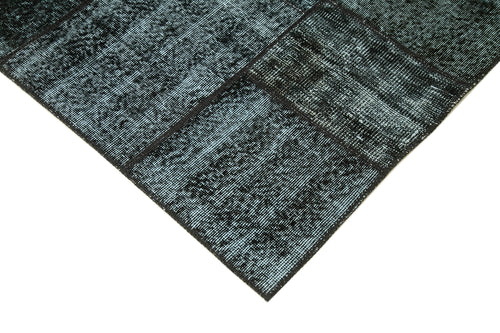 Kirk Yama Black Patchwork Cotton Wool Handmade Area Rug 4'9'' x 6'8''