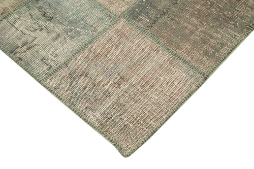Kirk Yama Grey Patchwork Cotton Wool Handmade Area Rug 4'7'' x 6'8''