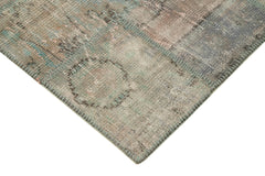 Handmade Area Rug - Grey Patchwork Cotton Wool Carpet 4'6" x 6'8" Durable Soft Floor Rug