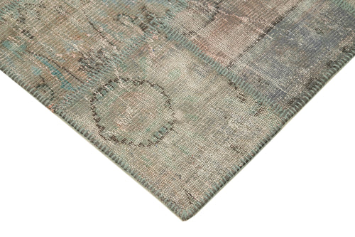 Handmade Area Rug - Grey Patchwork Cotton Wool Carpet 4'6" x 6'8" Durable Soft Floor Rug