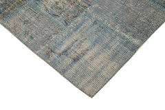 Handmade Area Rug – Kirk Yama Blue Patchwork Cotton Wool Carpet 4'11''x6'8''
