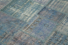 Handmade Area Rug – Kirk Yama Blue Patchwork Cotton Wool Carpet 4'11''x6'8''