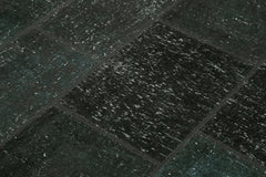 Kirk Yama Black Patchwork Cotton Wool Handmade Area Rug 4'9'' x 6'10''