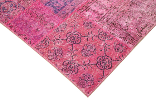 Kirk Yama Pink Patchwork Cotton Wool Handmade Area Rug 5'7'' x 7'10''