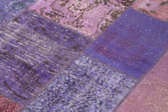 Kirk Yama Purple Patchwork Cotton Wool Handmade Area Rug 5'8'' x 8'0''