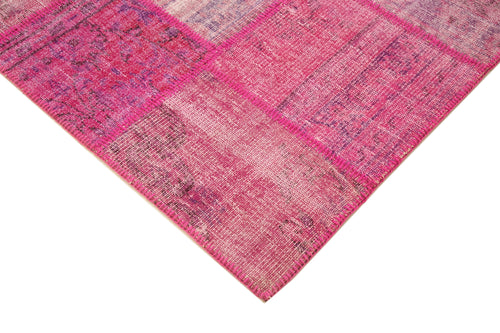 Kirk Yama Pink Patchwork Cotton Wool Handmade Area Rug 5'9'' x 7'11''