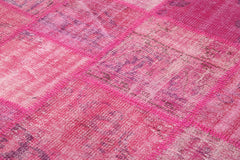 Kirk Yama Pink Patchwork Cotton Wool Handmade Area Rug 5'9'' x 7'11''