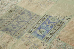 Handmade Area Rug – Beige Patchwork Cotton Wool Vintage Turkish Carpet 5'7''x8'