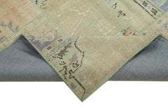 Handmade Area Rug – Beige Patchwork Cotton Wool Vintage Turkish Carpet 5'7''x8'