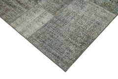 Kirk Yama Grey Patchwork Cotton Wool Handmade Area Rug 5'7'' x 7'10''