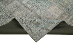 Kirk Yama Grey Patchwork Cotton Wool Handmade Area Rug 5'7'' x 7'10''