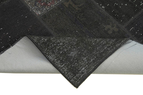 Handmade Area Rug - Kirk Yama Black Patchwork Cotton Wool Carpet 5'7''x8'0''