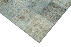 Kirk Yama Blue Patchwork Cotton Wool Handmade Area Rug 5'8'' x 8'0''