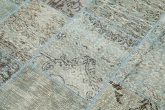 Kirk Yama Blue Patchwork Cotton Wool Handmade Area Rug 5'8'' x 8'0''