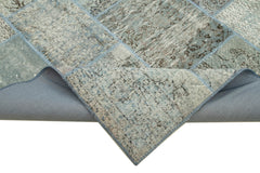 Kirk Yama Blue Patchwork Cotton Wool Handmade Area Rug 5'8'' x 8'0''