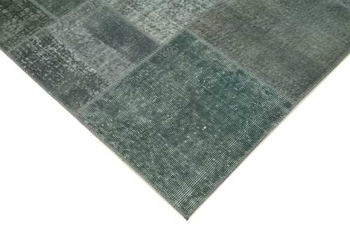 Handmade Area Rug - Kirk Yama Grey Patchwork Cotton Wool Carpet 5'7''x8'0''