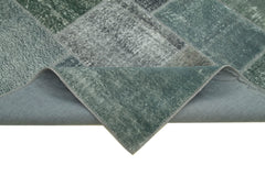 Handmade Area Rug - Kirk Yama Grey Patchwork Cotton Wool Carpet 5'7''x8'0''