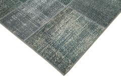 Kirk Yama Grey Patchwork Cotton Wool Handmade Area Rug 5'7'' x 7'10''