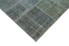 Kirk Yama Grey Patchwork Cotton Wool Handmade Area Rug 5'7'' x 8'0''