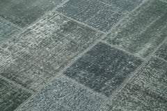 Kirk Yama Grey Patchwork Cotton Wool Handmade Area Rug 5'7'' x 8'0''