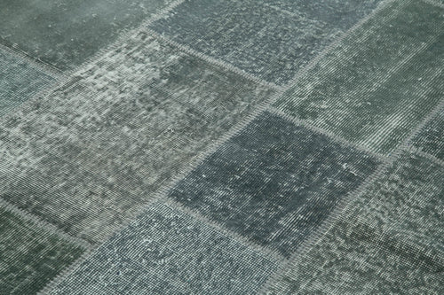 Kirk Yama Grey Patchwork Cotton Wool Handmade Area Rug 5'7'' x 8'0''