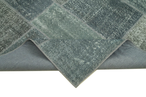 Kirk Yama Grey Patchwork Cotton Wool Handmade Area Rug 5'7'' x 8'0''