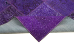 Kirk Yama Purple Patchwork Cotton Wool Handmade Area Rug 5'7'' x 7'10''