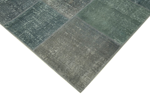 Kirk Yama Grey Patchwork Cotton Wool Handmade Area Rug 5'7'' x 7'10''