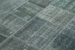 Kirk Yama Grey Patchwork Cotton Wool Handmade Area Rug 5'7'' x 7'10''