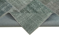 Kirk Yama Grey Patchwork Cotton Wool Handmade Area Rug 5'7'' x 7'10''