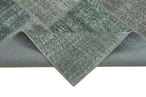 Kirk Yama Grey Patchwork Cotton Wool Handmade Area Rug 5'7'' x 7'10''