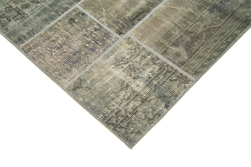Kirk Yama Grey Patchwork Cotton Wool Handmade Area Rug 5'8'' x 7'11''