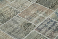 Kirk Yama Grey Patchwork Cotton Wool Handmade Area Rug 5'8'' x 7'11''