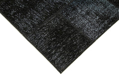 Kirk Yama Black Patchwork Cotton Wool Handmade Area Rug 5'6'' x 7'11''