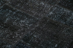 Kirk Yama Black Patchwork Cotton Wool Handmade Area Rug 5'6'' x 7'11''