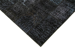 Kirk Yama Black Patchwork Cotton Wool Handmade Area Rug 5'8'' x 7'11''