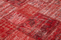 Kirk Yama Red Patchwork Cotton Wool Handmade Area Rug 5'10'' x 8'2''